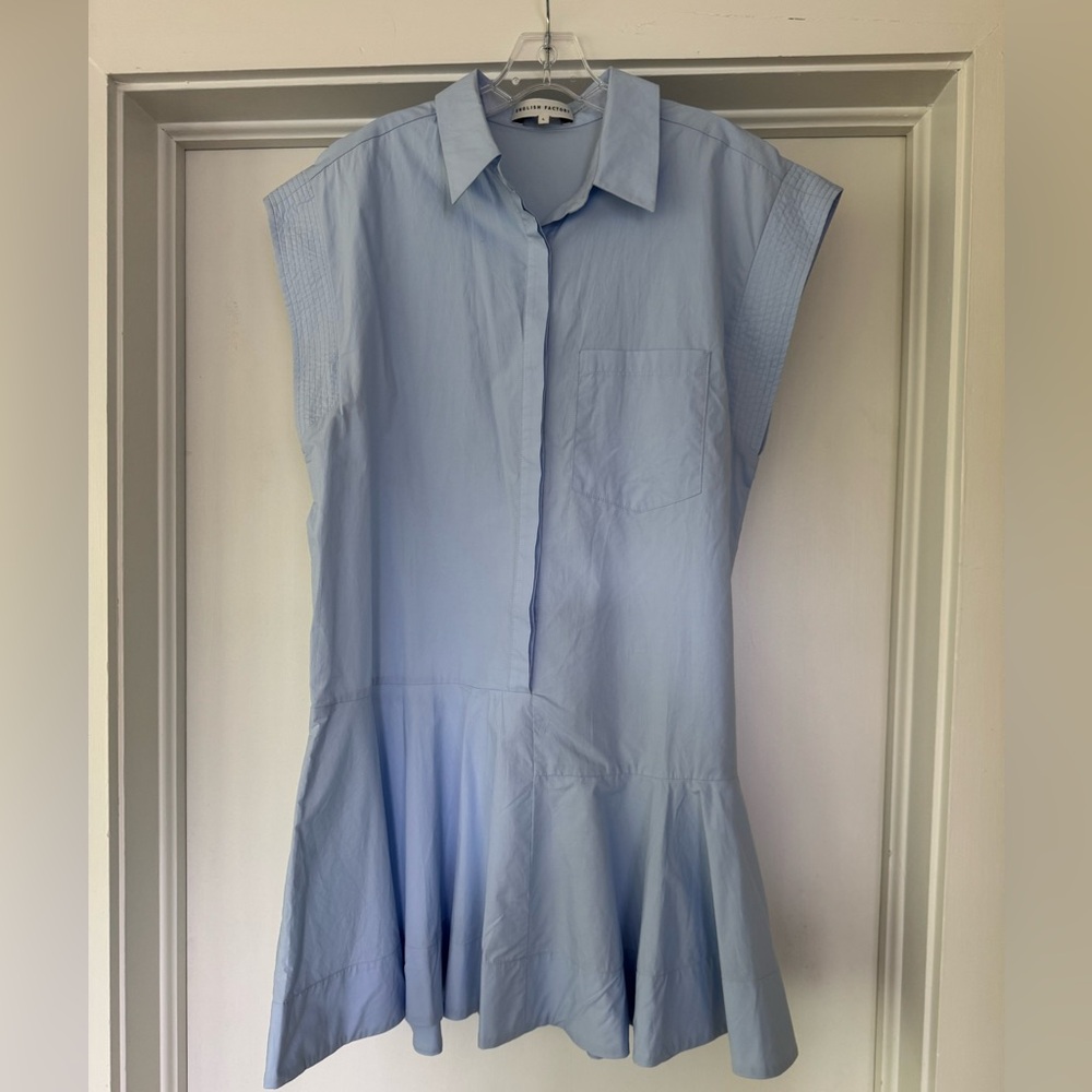 English Factory pale blue poplin dress - Picture 5 of 8